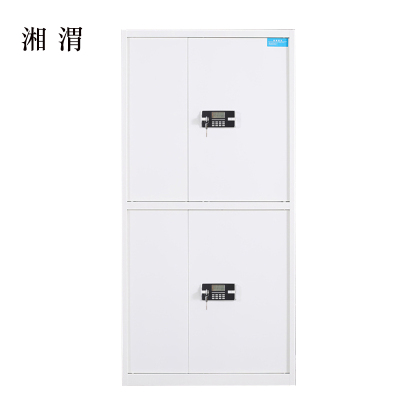 湘渭保险柜铁皮资料柜矮柜办公室储物柜通双节白色密码锁900*420*1850