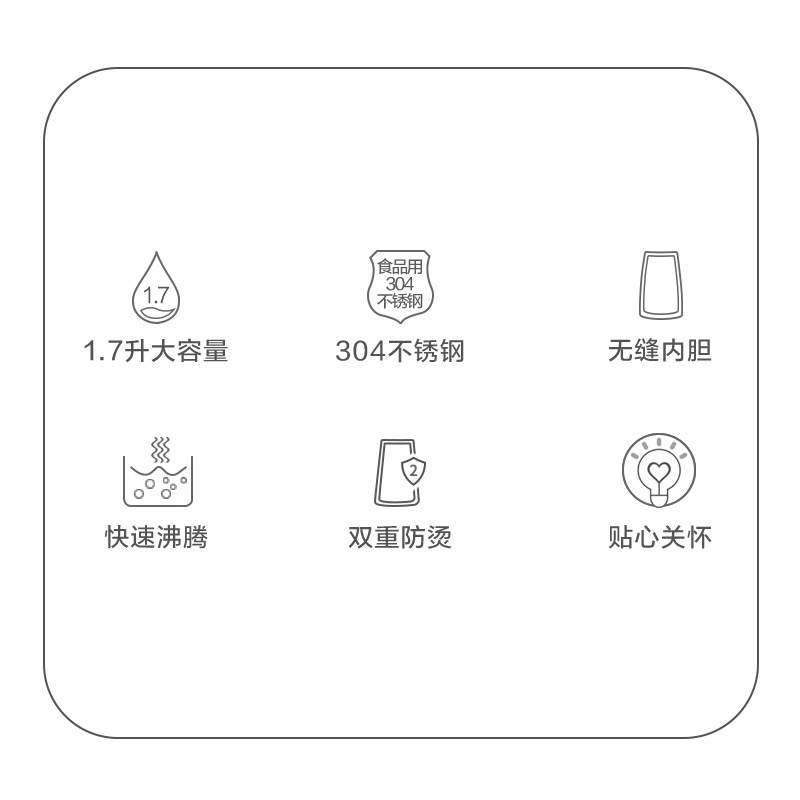 美的(Midea)电水壶热水壶1.7L大容量家用304不锈钢正品电热烧水壶自动断电智能开水壶大容量SH17M301c