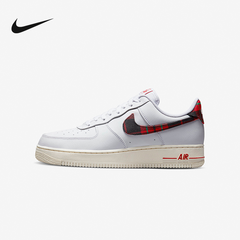 耐克nikeairforce1af1白红格子空军一号低帮板鞋dv0789100视频