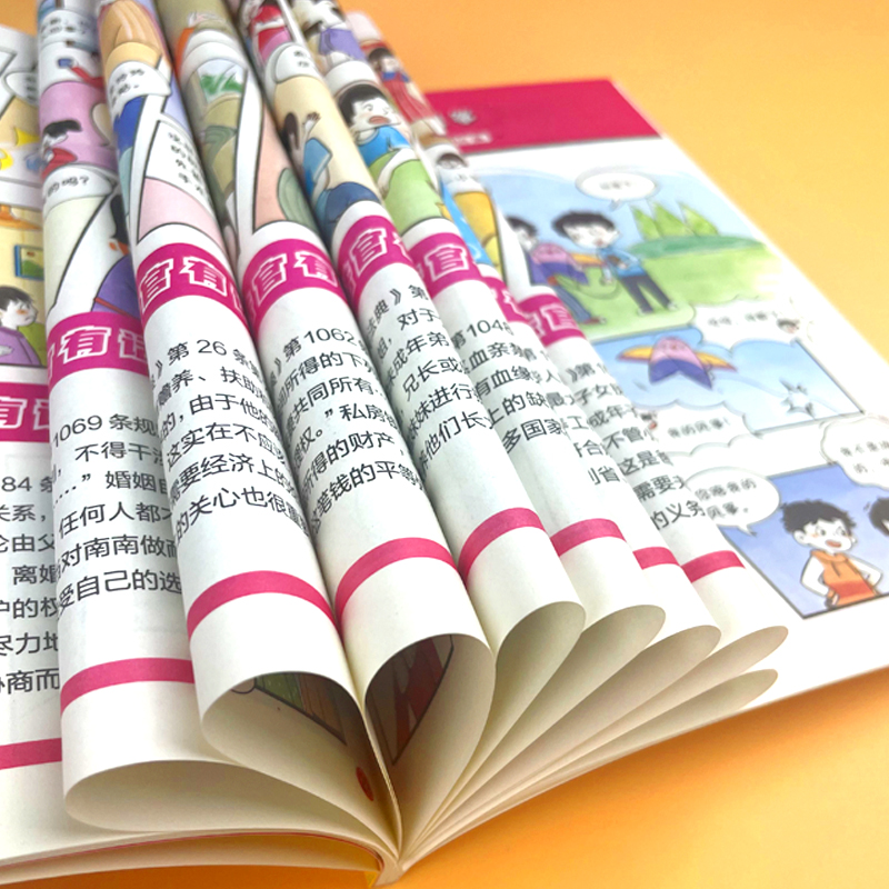 [全6册]漫画版民法典 [正版]漫画版民法典用什么保护自己 全套6册漫画图解入门款儿童青少年男孩女孩校园防反霸凌意识书籍高清大图