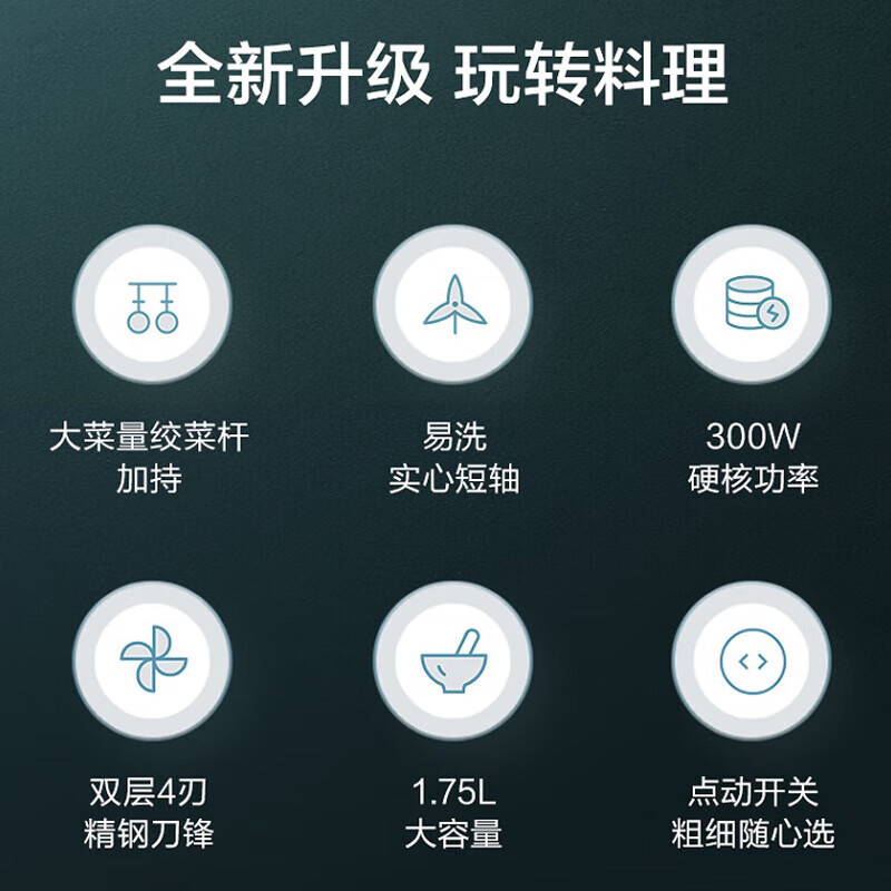 苏泊尔(SUPOR)绞肉机家用料理机宝宝婴儿辅食机迷你多功能电动搅拌机小型碎肉机JRD05-U深绿色