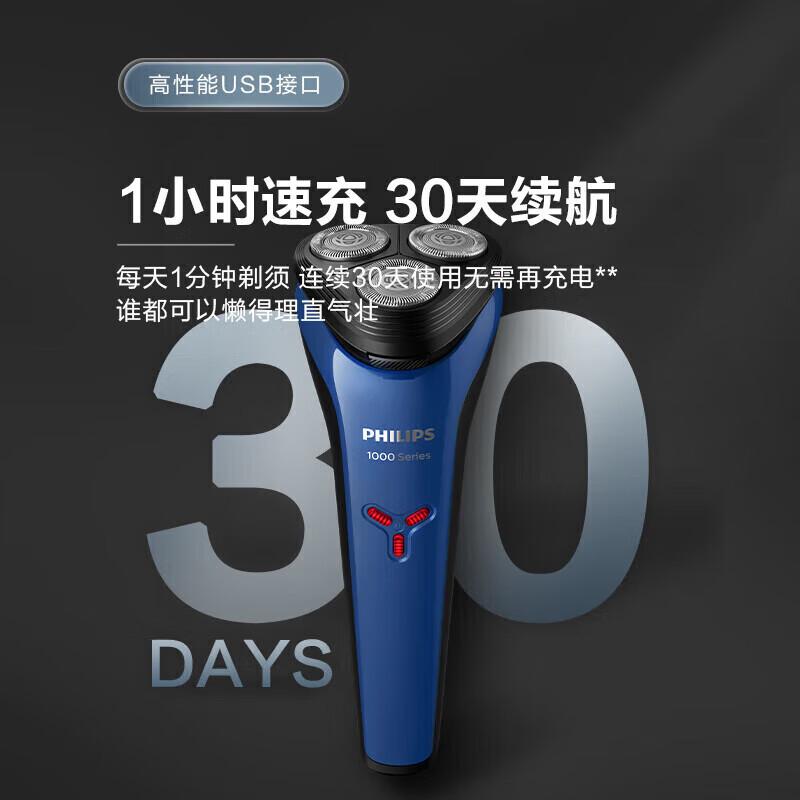 飞利浦(PHILIPS)电动剃须刀 刮胡刀小旋风 操作简单 S1125 (单位:个)高清大图