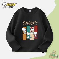 SNOOPY史努比童装男女中大童套头卫衣休闲运动秋款洋气拼接长袖T恤24TT05