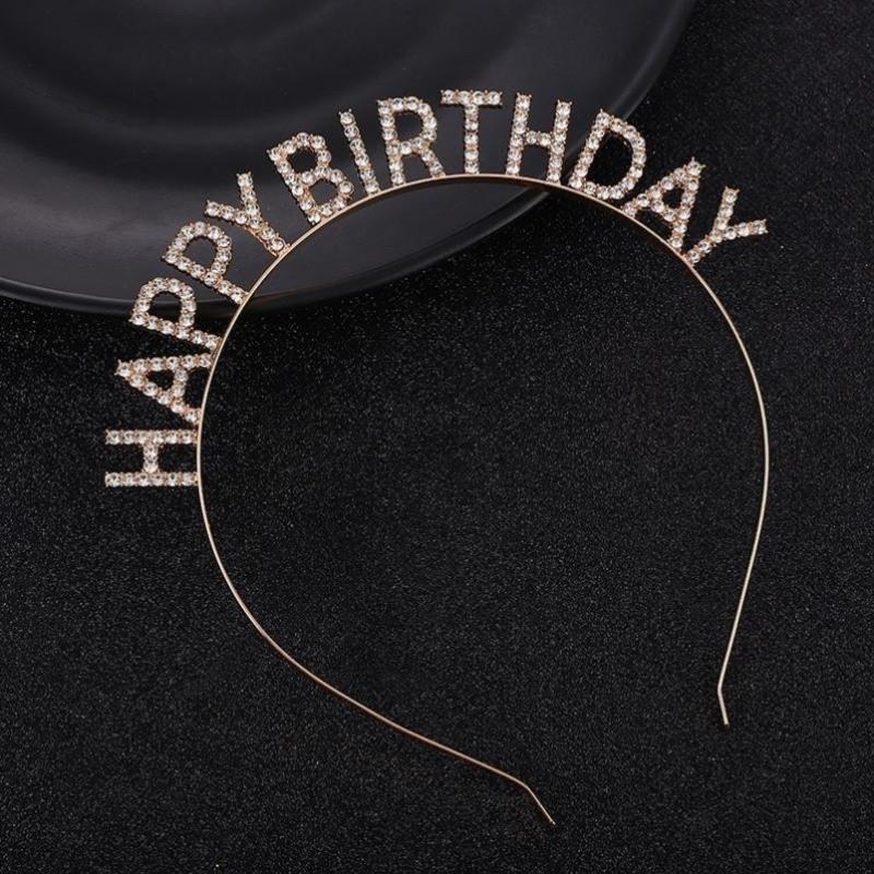 e83m蓝色生日快乐字母happybirthday发箍生日道具头饰大人ins皇冠发饰