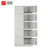 富振 五节档案柜钢制带钥匙锁文件柜办公柜铁皮柜资料储物柜(850*390*2030mm)
