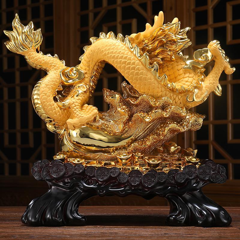 美帮汇财富兴隆龙摆件金龙白菜电视柜室内装饰品客厅隔断创意现代高清大图