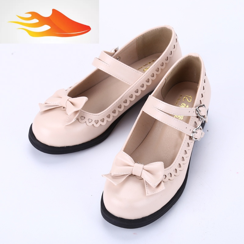 fishbasket原创日系lolita可爱绑带蝴蝶结女鞋软妹少女洛丽塔厚底平底