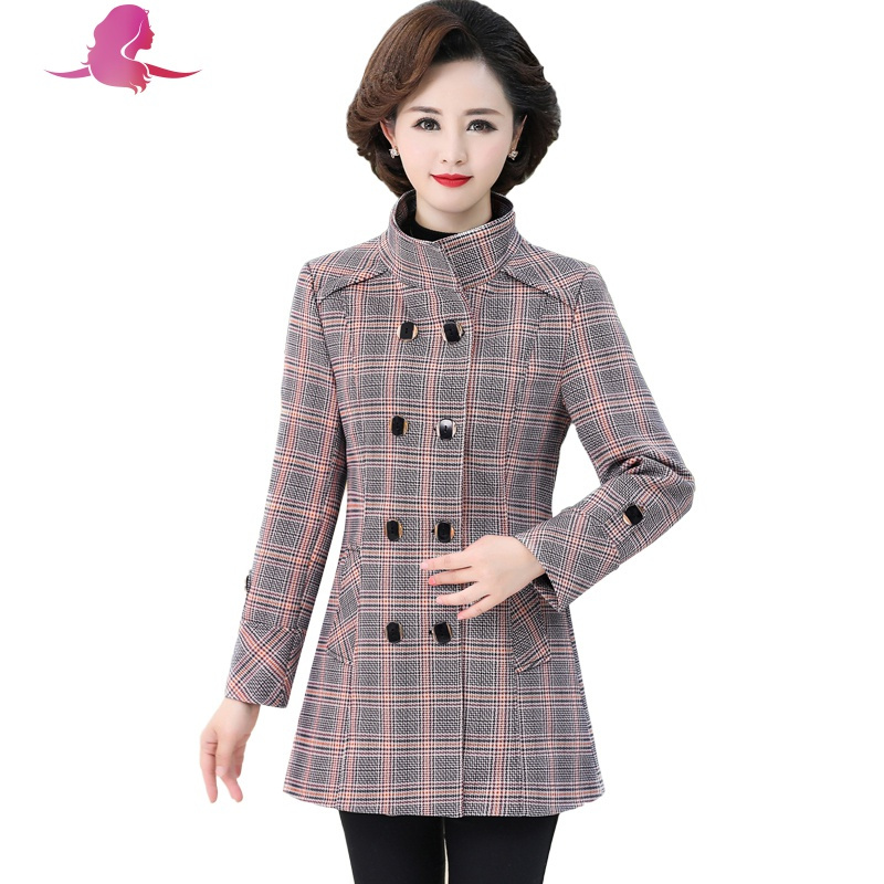 艳如飞中老年女装春秋季中长款风衣外套40-50岁妈妈秋装洋气上衣中年