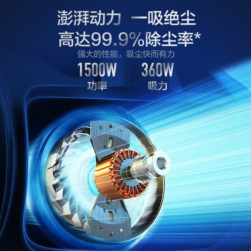 飞利浦(PHILIPS)卧式吸尘器无尘袋家用强劲吸力大功率XB2022/81
