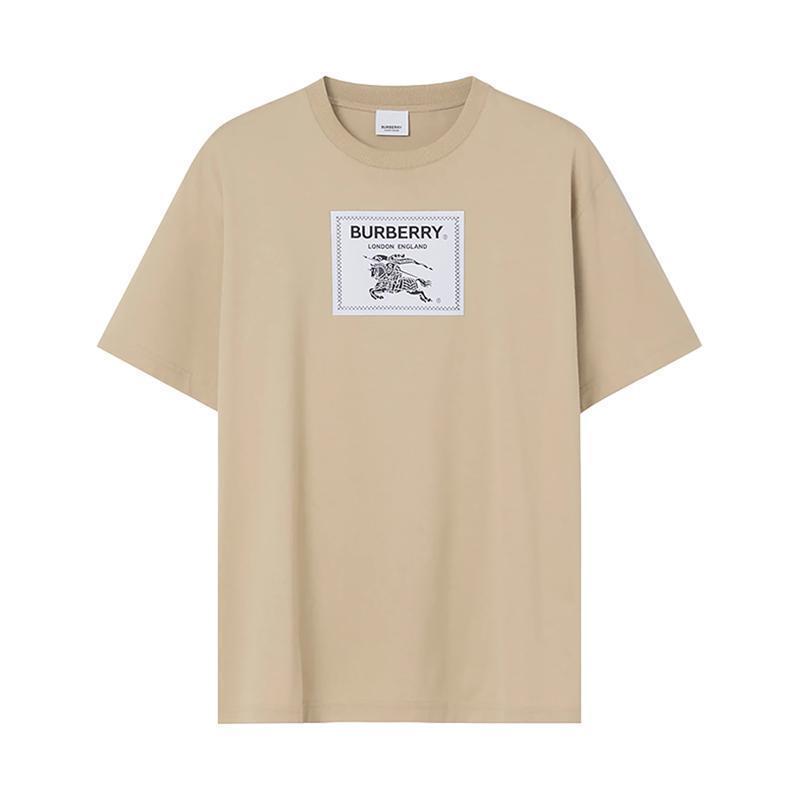 博柏利 burberry 男款棉质马术骑士贴饰宽松版圆领短袖t恤8068500