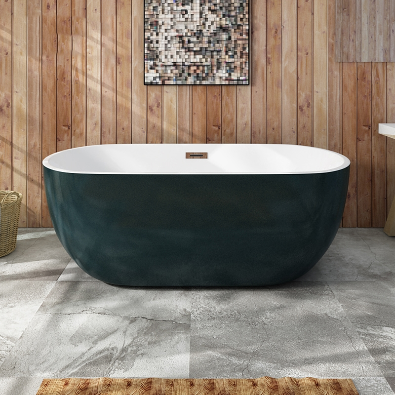 小户型薄边蛋形网红带龙头圆弧藤印象成人简易亚克力浴缸12m17米