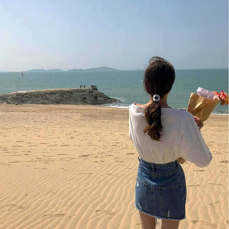 浅色欧货不规则流苏女士牛仔裙2018新款高腰韩版夏季短裙半身裙