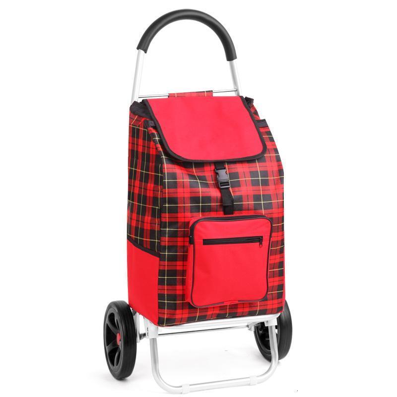 折叠便携拉杆车铝合金家用拖车行李手拉车小推车时尚买菜购物车