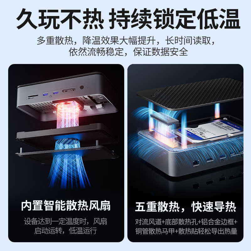 奥睿科(ORICO)M.2/3.5英寸硬盘盒NVMe/NGFF双协议Type-c扩展坞高速HDMI转接器D35M2