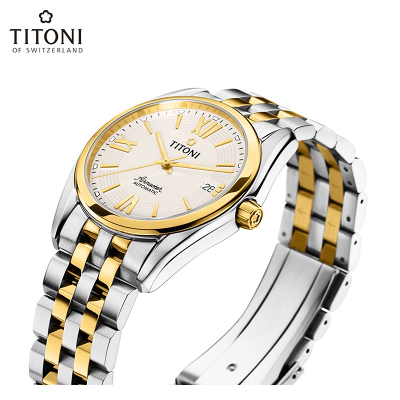 titoni瑞士梅花手表男士自动机械表经典腕表空霸系列
