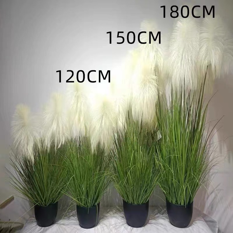 仿真网红天然芦苇假绿植植物造景盆栽摆件 每个规格各10盆起售 新款春色爆炸芦苇（180cm）/盆