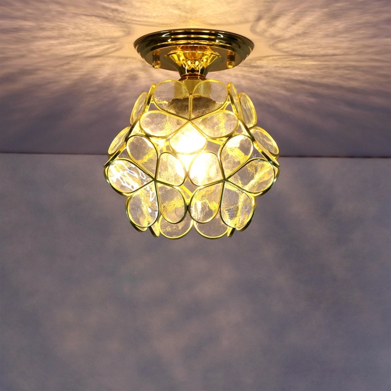 吸顶灯厨房走廊过道家用小型小号门厅古达入户创意卧室少女轻奢花瓣灯