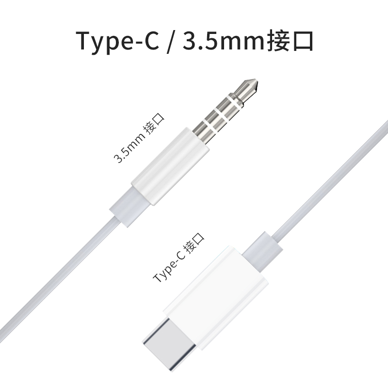 纽曼 (Newmine) XLT10 typec耳机线控音乐手机模拟耳机type-c版半入耳式有线耳机 白色高清大图