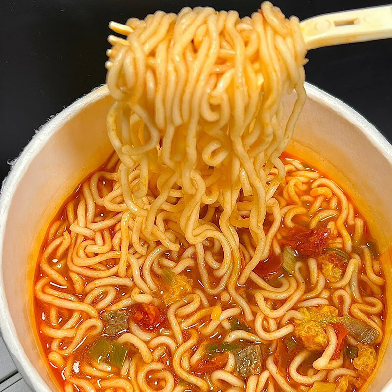 康师傅 方便面 大食桶番茄鸡蛋牛肉桶面163g*12 泡面整箱速食 方便食品高清大图