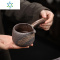 三维工匠黑檀侧把公道杯 手工复古粗陶公道杯茶海鎏金铁釉分茶器公杯匀杯茶具