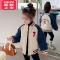 可莉允女童棉服秋冬款2022新款儿童装棉衣女宝宝加厚棒球服外套冬装酷萌