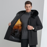 suntek风衣男中长款毛呢大衣青年商务休闲潮流呢子外套