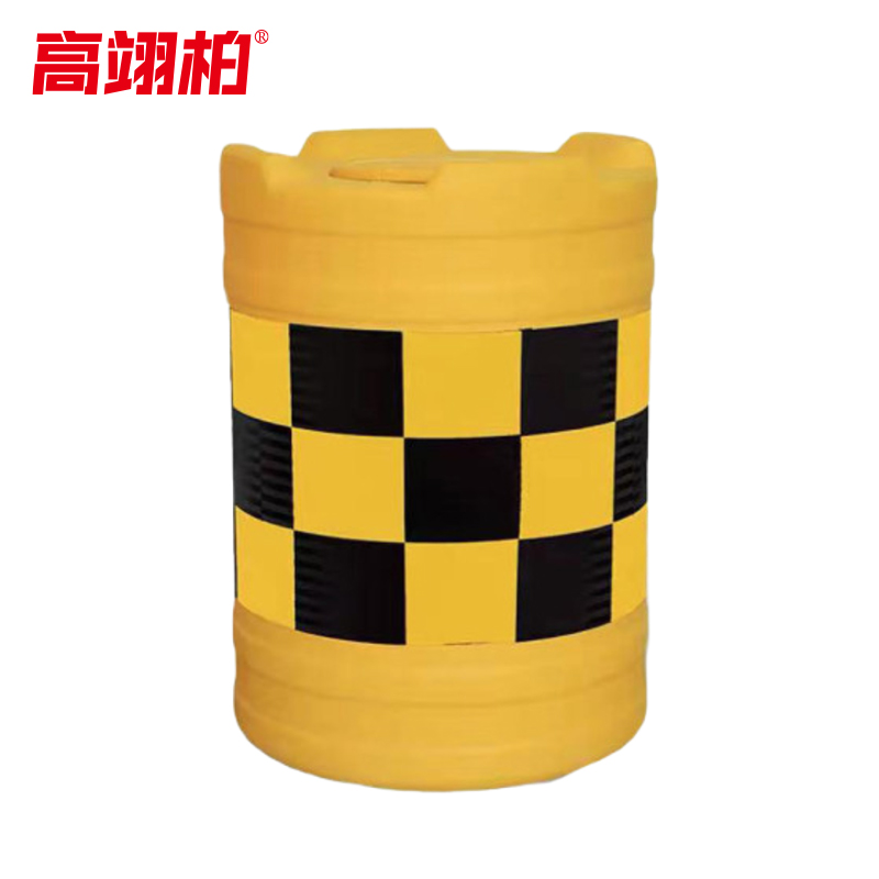 高翊柏 10030502 吹塑防撞桶 60*80cm 黄黑 塑料注水隔离墩 道路安全警示夜间反光桶高清大图