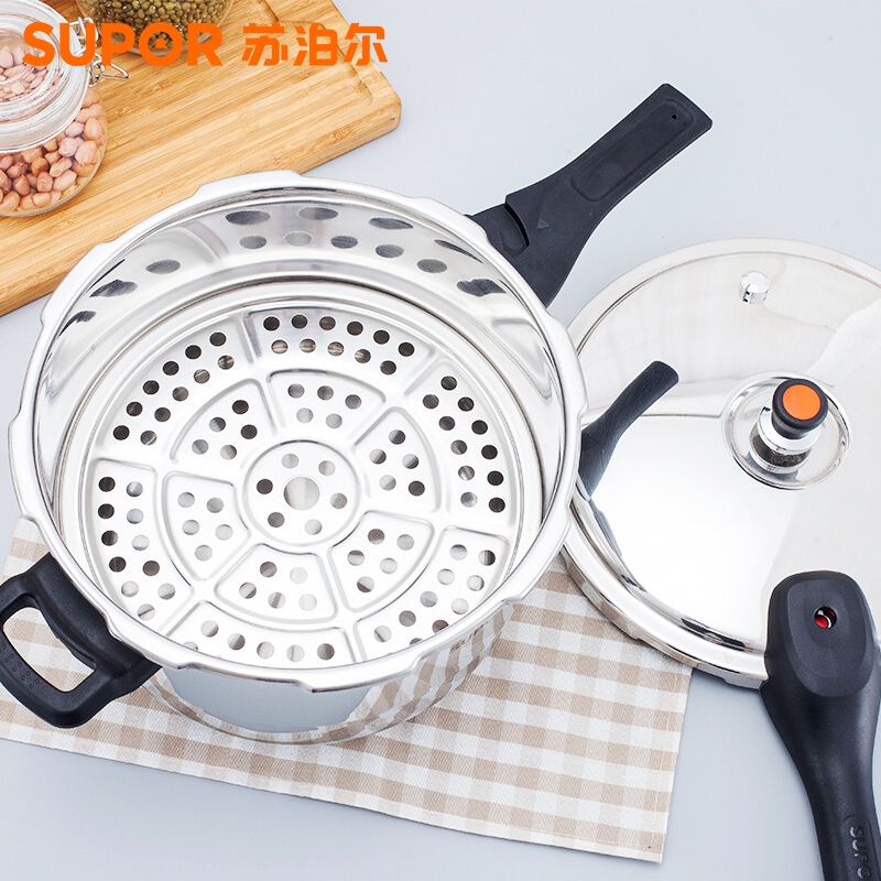 苏泊尔(SUPOR)压力锅YS22E 银河星304不锈钢 22cm 电磁炉燃气灶通用高清大图