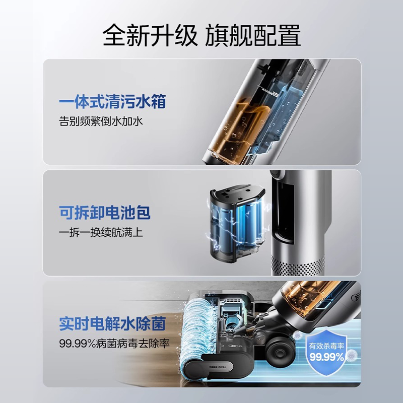 [重磅新品首发]美的无尘感洗地机G9一机多用洗地拖地一体机智能