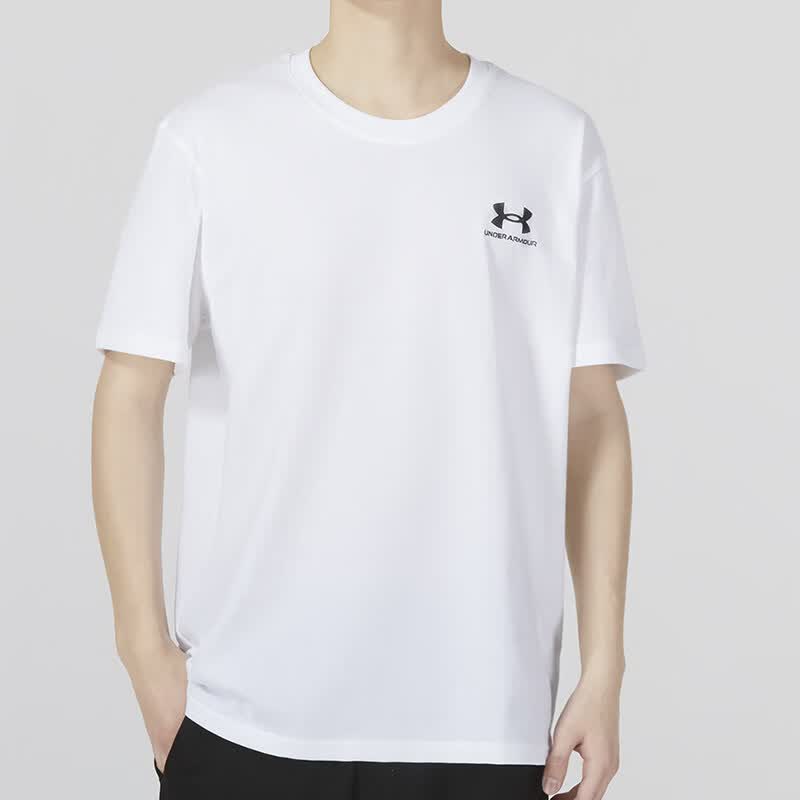 安德玛(Under Armour)男装新款运动服透气宽松圆领训练服健身休闲短袖t恤衫1382904-001 ZP高清大图