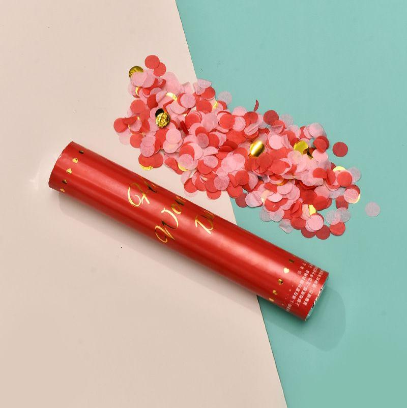 礼炮结婚专用婚庆用品大全花瓣雨婚礼乔迁开业结婚礼花筒喜庆--红色30cm--1根