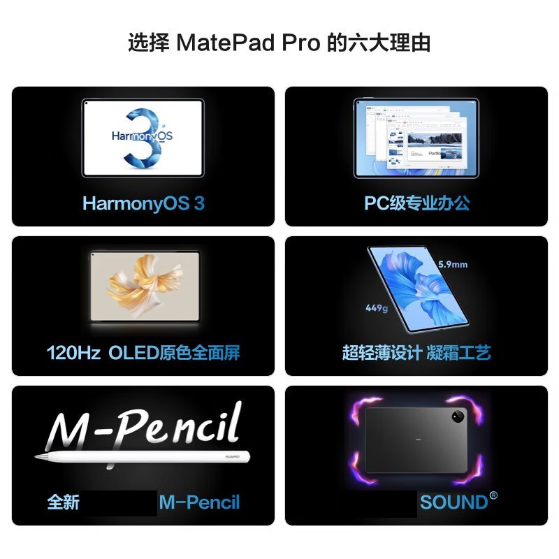 华为 MatePadPro11英寸性能版120Hz高刷全面屏 平板电脑512GB高清大图