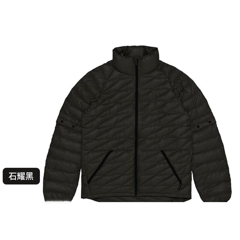 挪客Naturehike菱形格可脱卸羽绒服户外男女保暖透气鹅 石耀黑 XL CNH22YR003高清大图