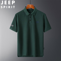 JEEPSPIRIT短袖POLO衫纯色翻领休闲商务短袖T恤 M 墨绿