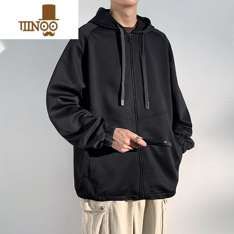 YANXU美式外套男2023新款潮牌宽松休闲运动男生开衫卫衣连帽夹克图片