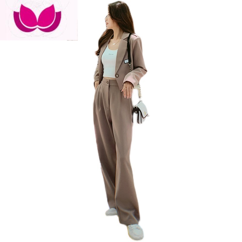 七斓炸街小西装套装女早2023新款职业气质阔腿裤高级感西服套高清大图