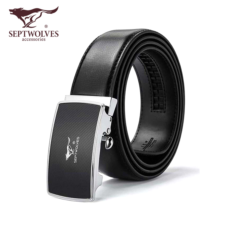 七匹狼(SEPTWOLVES)男士皮带 时尚商务牛皮中青年腰带自动扣休闲裤带 精美礼盒送礼自用送父亲送男友生日礼物