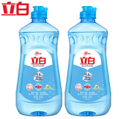 立白金桔柠檬盐洁大桶洗洁精洗涤厨房家用商用餐饮洗碗家庭装 【盐洁洗洁精】460g*2瓶_322