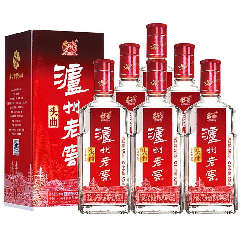 泸州老窖 头曲 浓香型白酒 500ml*6 52度 整箱装高清大图