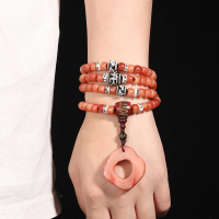 捡漏特卖牦牛骨手串108颗佛珠念珠骆驼骨手链项链原创藏式 男女款 6*8骆驼骨平安扣款