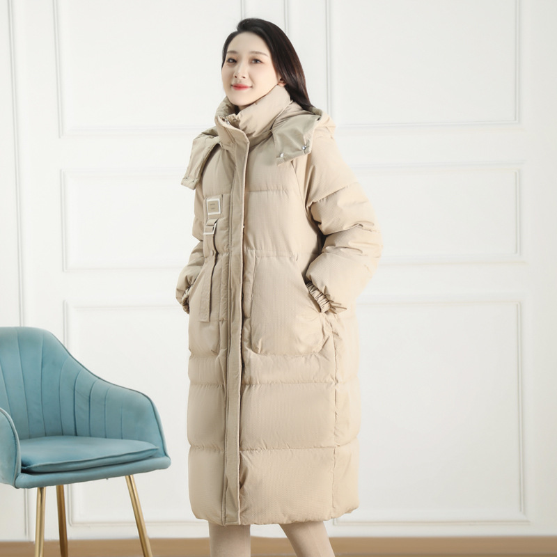 韩版羽绒棉服女中长款冬季2023年新款过膝面包服加厚棉衣外套高清大图