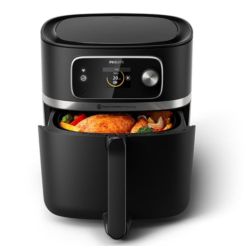 飞利浦(PHILIPS)全新变速空气炸锅8.3L大容量智能烹饪精准控温不用翻面APP智能菜谱多功能烤箱HD9880/90高清大图