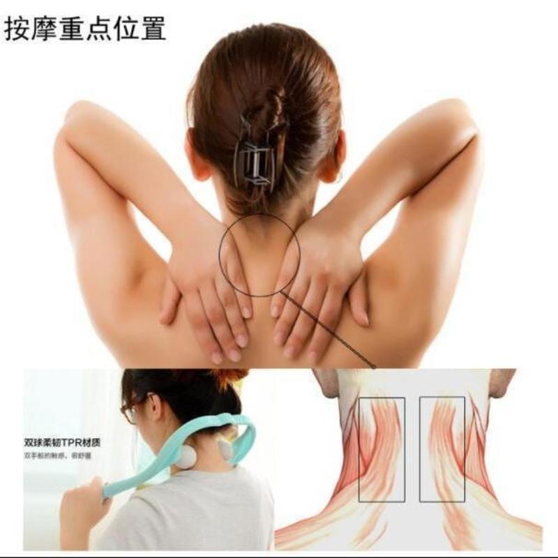 达贺手动颈椎按摩器家用颈部夹脖子多功能腰肩部按摩夹手持式穴位 蓝色达贺升级款