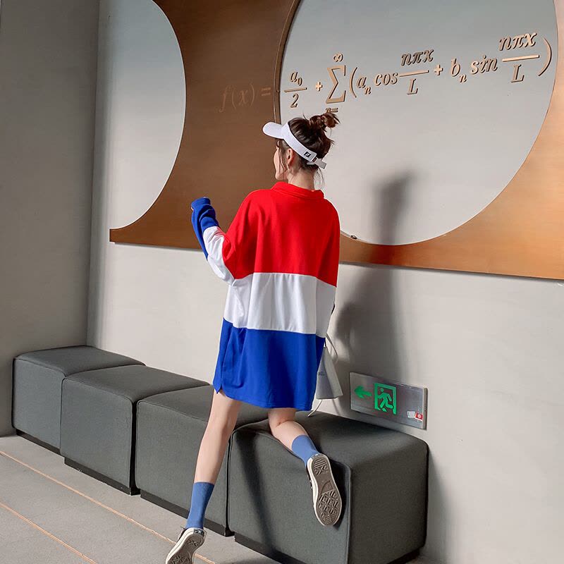 迪鲁奥（DILUAO)超大码孕妇polo衬衫卫衣裙秋装新款时尚韩宽松加肥加大200斤潮妈图片