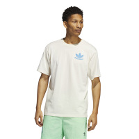 adidas originals 卡通地球Logo印花圆领休闲短袖T恤 男款 白色 HI2962