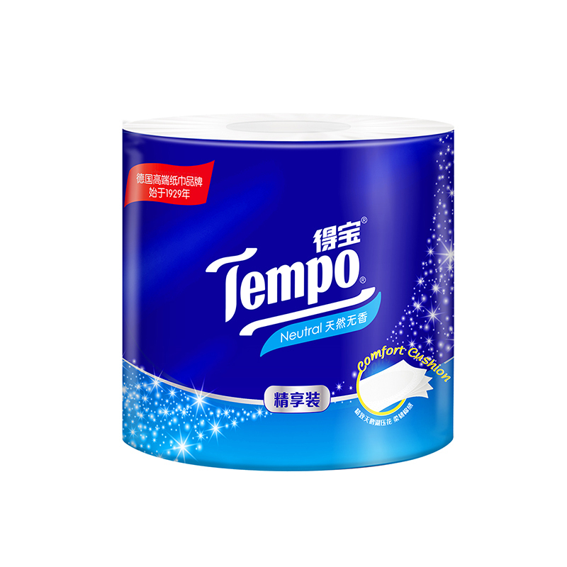 得宝(Tempo) 卷纸 天鹅湖压花四层135g*24卷 卫生纸