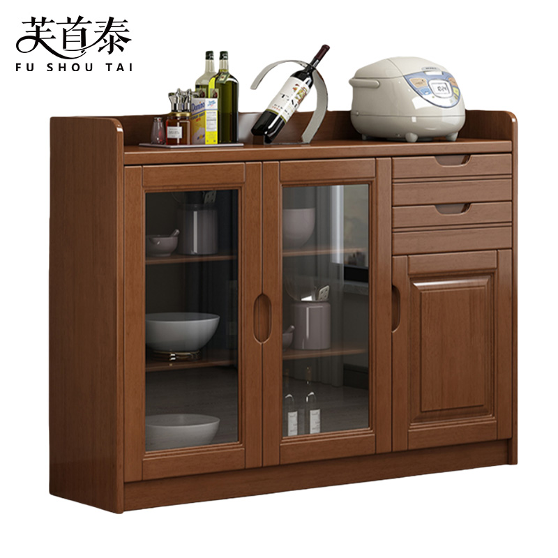 芙首泰木质茶水柜三门两抽120*40*90cm台