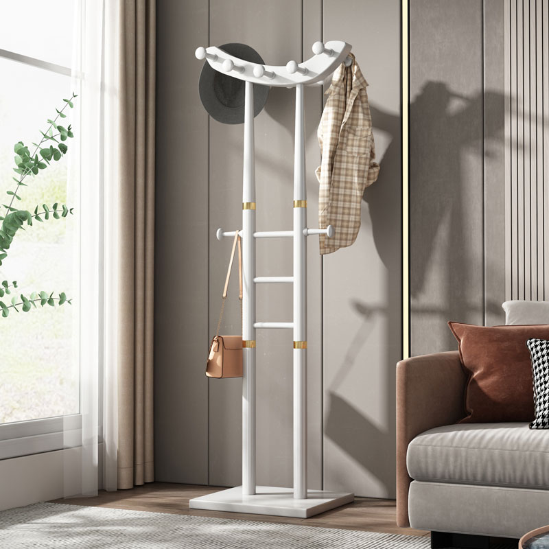 臻远ZY-YMJ-05落地衣帽架家用卧式挂衣架白色升级款高清大图