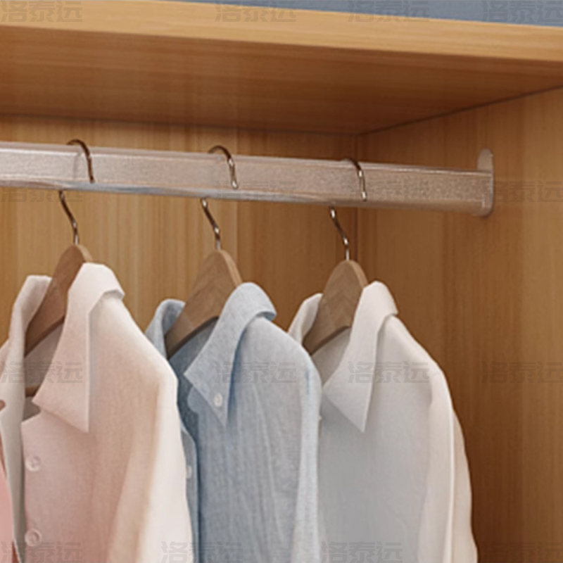 洛泰远 简约木质衣柜双门衣柜衣服收纳柜 浅胡桃白门800*400*1800mm