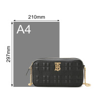 预订 BURBERRY 博柏利 相机包 TB LOGO 绗缝格纹羔羊皮 单肩包 斜挎包 链条包8020713 金扣